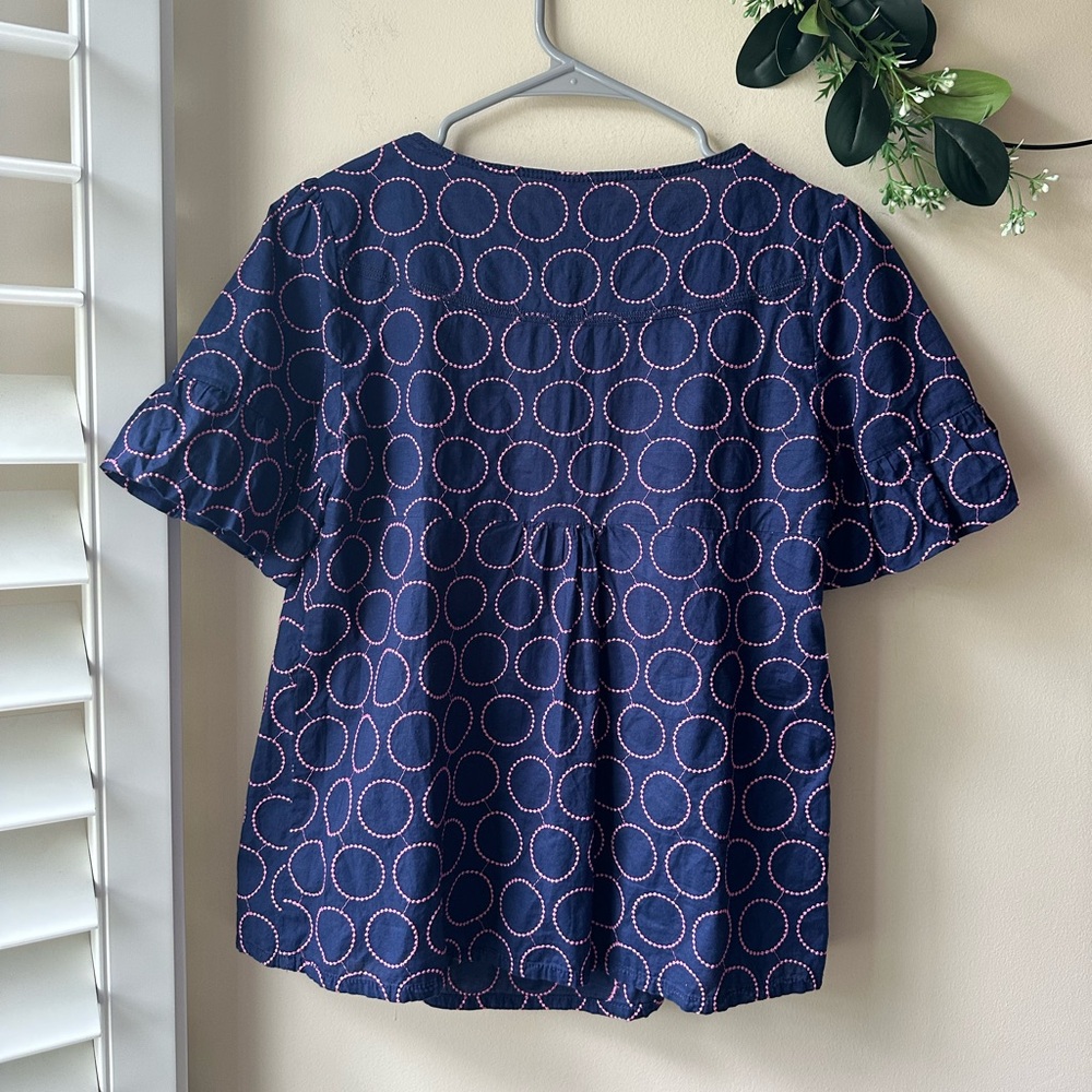 Lilly Pulitzer Navy and Pink Circle Blouse - Picture 6 of 8